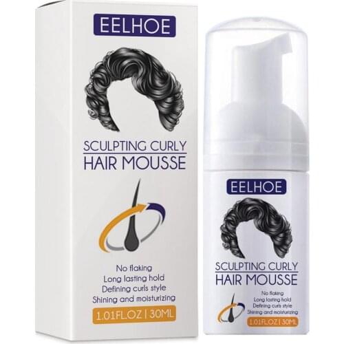 Strong Hold Hair Foam Mousse Curly Hair Mousse Anti-Frizz Fixative Styling Curly Hair Mousse Styling Define Curly Hair Finishing