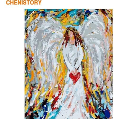 CHENISTORY Frame Angel DIY Painting By Numbers Modern Wall Art Picture Coloring By Numbers Unique Gift Paint By Numbers For Home