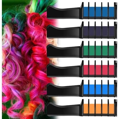 Fashion 6/8/10Colors Mini Disposable Personal Use HairChalk Color Comb Dye Kits Temporary party Cosplay Salon Hair Coloring comb
