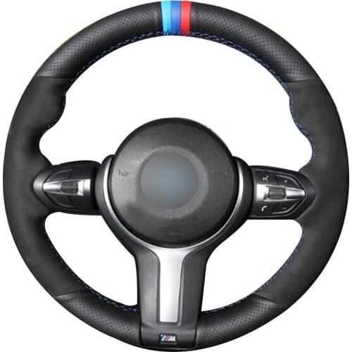 Non-slip Durable Black Leather Suede Car Steering Wheel Cover For Bmw F87 M2 F80 M3 F82 M4 M5 F12 F13 M6 F85 X5 M F86 X6 M F33