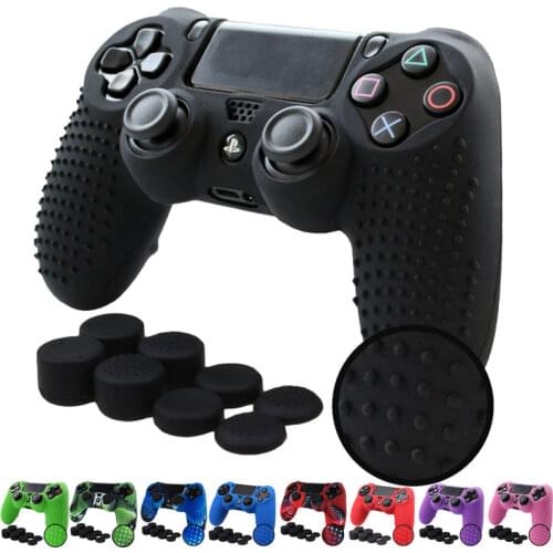 PS4 /PS4 SLIM /PS4 PRO Controller STUDDED Anti-slip Silicone Cover Case and 8x Thumb Grips caps for Playstation 4 Dualshock 4