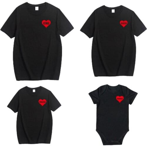 New Matching Family Shirts Family Matching Clothes Love Matching Father Mother Daughter Son Clothes T-shirt King Queen T shirt