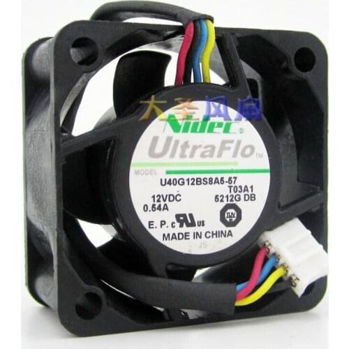 Original For NIDEC U40G12BS8A5-57 4CM 4020 DC 12V 4CM 0.54A 4-Lines Dual Ball Bearing Cooling Fan