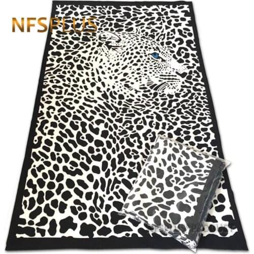 Leopard Print Microfiber Beach Towel 80x180cm and 70x140cm Quick Dry Super Soft Absorbent Sports Travel Bath Towel for Adults
