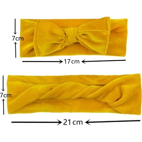 2pcs Parent-child Knotted Hair Band Headband Cotton Stretch Gold Velvet Mother Baby Holiday Hair Ring Headwear Hair Accessory