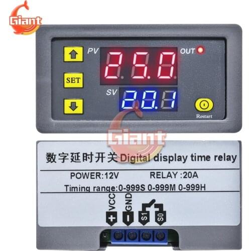 DC 12V Cycle Time Delay Relay Loop Countdown Switch Control Module Timer Timing Module Digital Display Multi-function Module