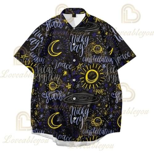 Graffiti Animal Camisa Hawaiana Hombre 3D Printing Short-sleeved Digital Printing Summer Break Loose Short-sleeved Shirt Mens