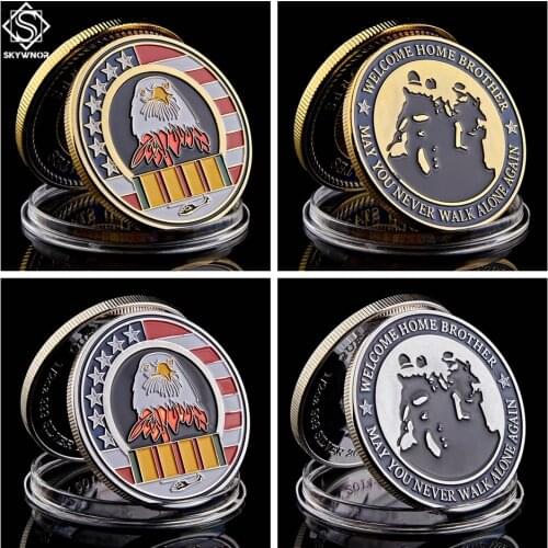 USA Welcome Home Brother Gold/Silver Plated Commemorative Challenge Coin Art Collectibles