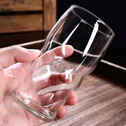 Nordic Style Glass Transparent Cup Milk Cup Beer Mug Heat-resistant Cup Without Lid Lead-free Glass Beverage Cup B200115
