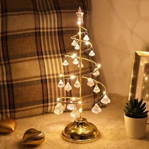 Led Christmas Lights Crystal Christmas Tree Decor Xmas Ornaments Christmas Table Decorations for Home 2020 Noel Kerst Decoratie