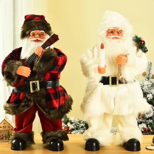 2021 Merry Christmas Decorations for Home Playing Guitar Electric Santa Claus New Year Christmas Gift for Children Navidad Natal