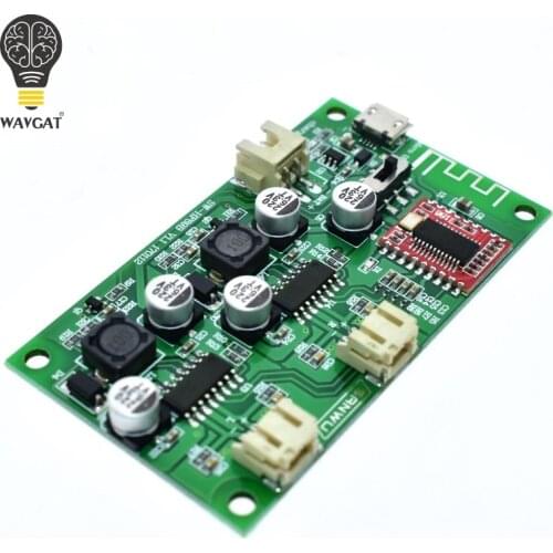 WAVGAT DC 5V 6W X 6W 2 Channel Stereo Bluetooth Amplifier Board Lithium Battery Powered for Speakers Loudspeaker Box Modified