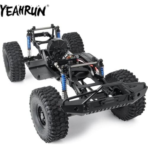 YEAHRUN 313mm Wheelbase Frame Chassis with Wheel Tires Kit for 1/10 Axial SCX10 II 90046 RC Crawler Car Assembled Parts