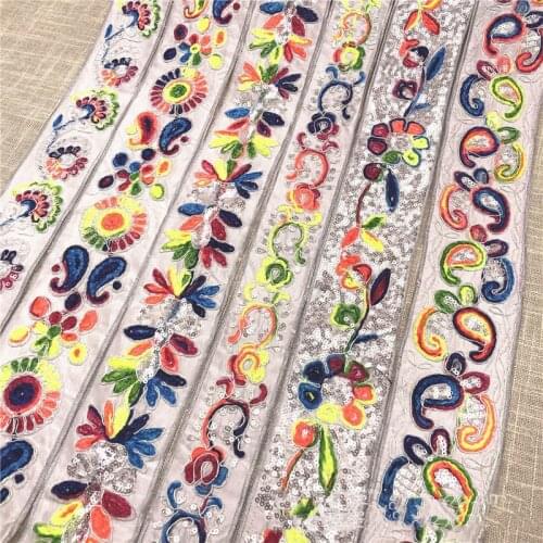 1 Yards Embroidered Lace Fabric Ribbon DIY Crafts Garment Sewing Supplies Decoration Clothing Accessories