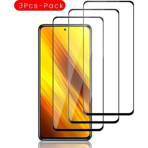 3Pcs screen protector tempered glass for xiaomi pocophone poco x3 x 3 nfc pocophonex3 pocox3 2020 6.67'' protective film cover