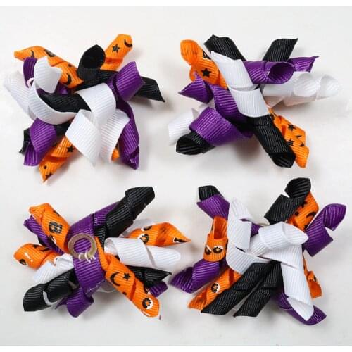 50pcs Pet Dog Puppy Cat Hair Bows Halloween Ribbon Volumes Dog Grooming Accessories Pet Supplies