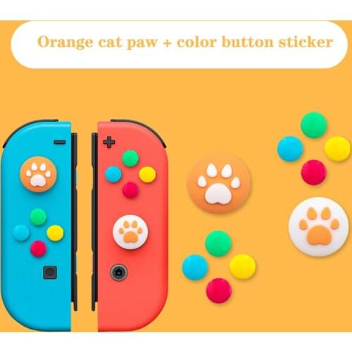 9pcs/set Thumb Grip Cap Cross D-Pad ABXY Direction Key Trigger Button Sticker Cover For Nintendo Switch Joy-con Controller