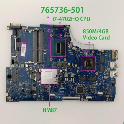 765736-501 765736-001 850M/4GB i7-4702HQ HM87 for HP ENVY 15-Q Series 15T-Q100 Notebook Laptop Motherboard Tested