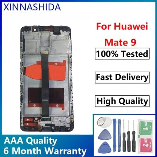 AAA Quality 5.9'' Display For Huawei Mate 9 LCD MHA-L09 MHA-L29 Touch Screen Digitizer Assembly Replacement With Frame