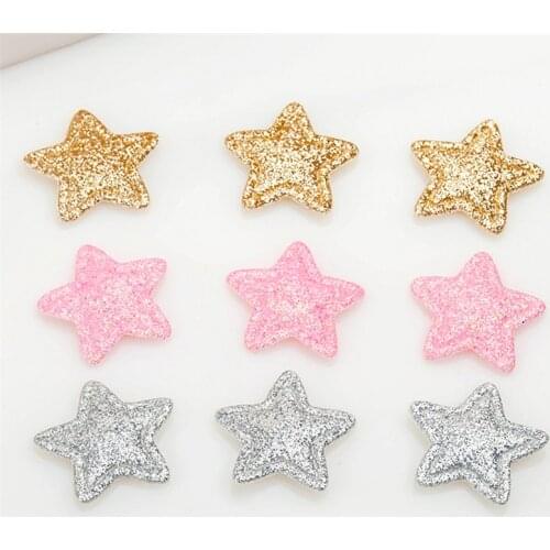 100Pcs Headwear Accessories Padded Glitter Stars DIY Craft Supplie Kids Scrapbooking Materials Clothing Garment Decor Patches