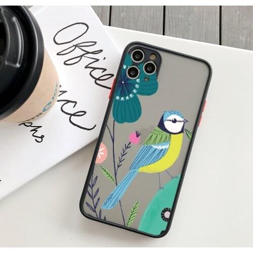 Flower Birds Owl Swan Phone Case For iPhone 8 7 6S Plus SE 2020 12 11 Pro Max XS MAX XR X Floral Black Back Hard Cover Fundas