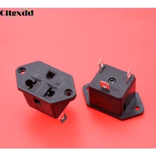 Cltgxdd 10A Panel Mount US Outlet Power Socket Electrical Socket female industrial Socket plug power connector Black AC 250V