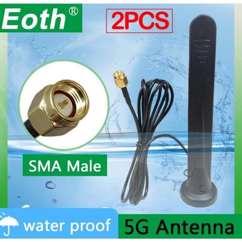 2 PCS 5G Antenna wifi Outdoor antenne SMA Male 15DBI High-Gain signal Waterproof Magnetic Sucker Antenna for Wifi Router Modem