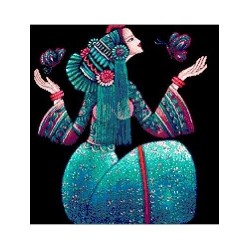 Cross stitch Handmade 14CT Counted Canvas DIY,Cross-stitch kits,Embroidery #-Yunnan Chongcai 05 Spring Girl 42-47