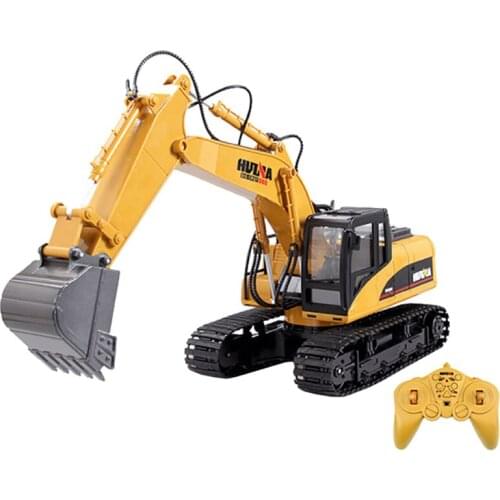 HUINA 1550 1/14 RC Truck RC Excavator 2.4G Remote Control Car Caterpillar Tractor Model Engineering Car 15 Channel Toys Gifts