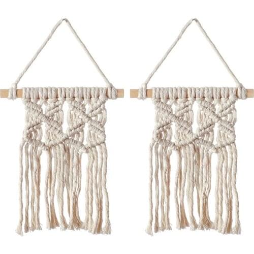 2 PCS Crafts Dream Catcher Nordic Style Tels Wind Chimes Handmade Dreamcatcher Net for Wall Hanging Home Indoor Decor
