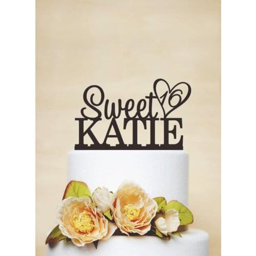 Custom Cake Topper With Any Name And Age,Sweet 16 Cake Topper,Personalized Cake Topper,Birthday Cake Topper