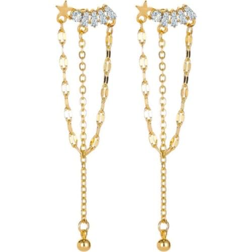 Korean New Exquisite Temperament Long Tassel Star Earrings Fashion Atmosphere Versatile Earrings Female Jewelry