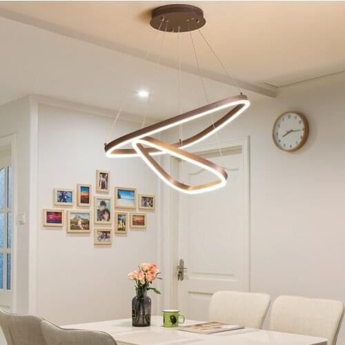 Creative ring LED chandelier Living room dining room bedroom study lights Commercial restaurant cafe bar Lighting fixtures