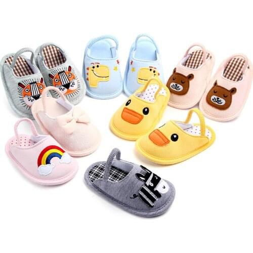 Summer Baby Shoes Cartoon Cute Infant Slippers Baby Boys Girls Shoes Soft Sole Anti-Slip Indoor Shoes For Newborns F127