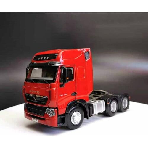 Diecast 1:36 HOWO Heavy Duty T7H Tractor Semi-trailer Heavy Alloy Truck Model Collection Souvenir Ornaments Display