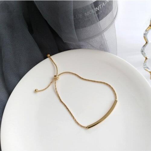 Fashion Simple Carving Letter Good Luck Bracelet Gold Plated To Adjust The Best Gift for The Close Friend and Loved Ones