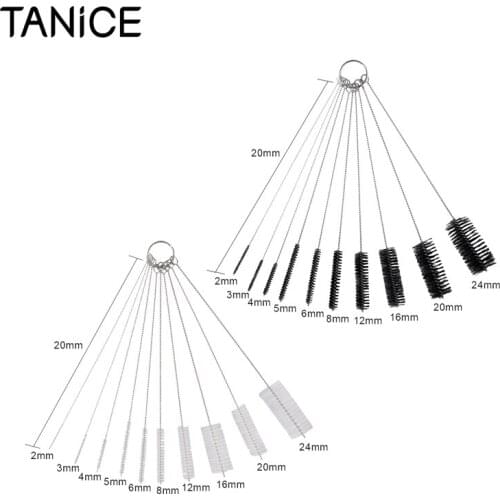 TANiCE 20Pcs Nylon Brush Cleaning Brush Set Cleaner Bottle Tube Pipe Small Long Cleaning Tools For Hard-To-Clean Devices