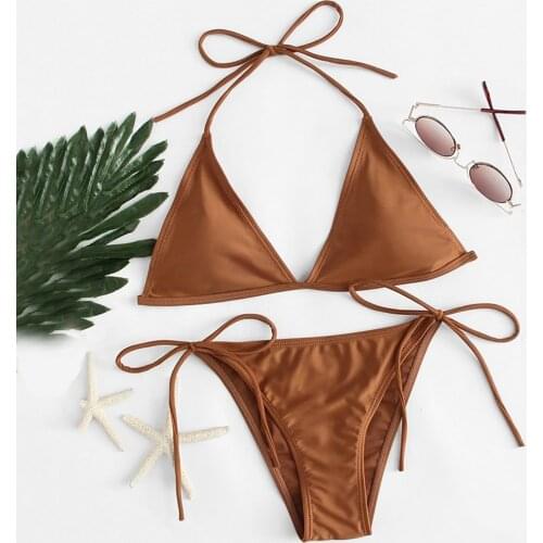 Push Up New Women Sexy Swimwear Breast Contrast Gradient High Waist Split Bikinis Mujer Set Beachwear Swimsuit Kупальник Женский