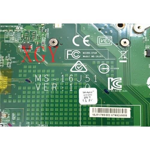 Original FOR MSI GE62 GE72 motherboard MS-16J51 MS-16J5 1.0 i5-7300HQ SR32S N16P-GX-A2 100% teste OK
