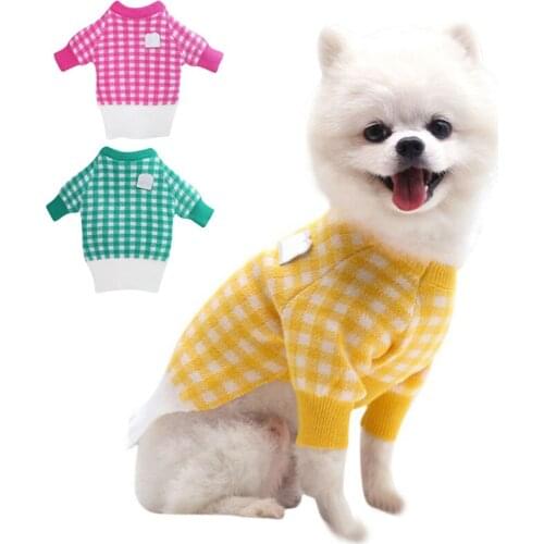 Autumn Winter Plaids Dog Sweater Apparel Warm Pet Clothing for Chihuahua Puppy Ropa Perro Pet Puppy Dog Pullover Outfit