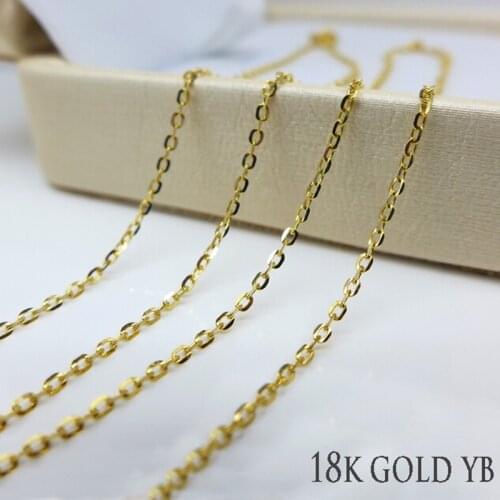Sinya 1.3g to 2.0g 18k gold O Chain necklace for women Au750 16 18inch (45cm) yellow gold color Hot sale for fine jewelry