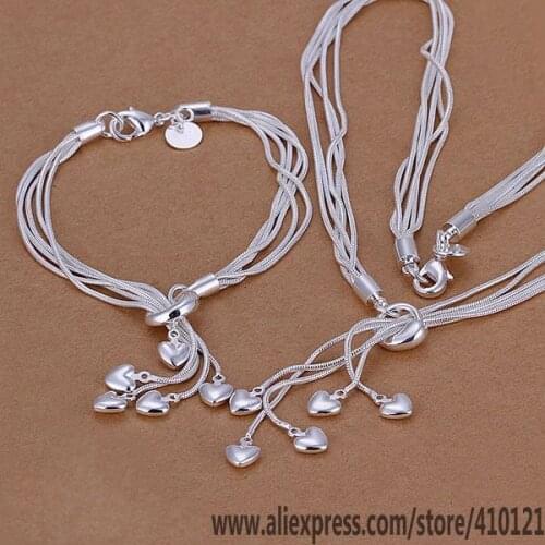 S009 Hot Sale Silver Color Fine Jewelry Sets,Wholesale Fashion Jewelry Elegant Charms Fashion Set Heart /czualrba Hocaqfja