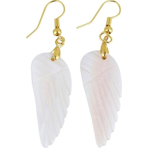 White Shell Wing Dangle Earring Fashion Statement Drop Earring Women Jewelry Sweet Girls Gift
