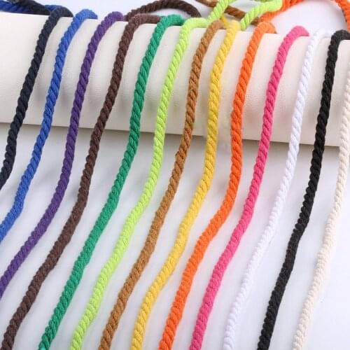 8mm Cotton Rope Cord Eco-Friendly Twisted Rope High Tenacity Thread DIY Textile Craft Woven String Home Decoration Touw 5m/lot