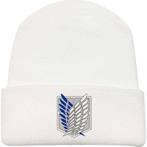 Attack on Titan Eren Jiyuu no Tsubasa Hip Hop Keep Warm Knitted Masked Hat Brimless Pullover Cap Headgear Helmet
