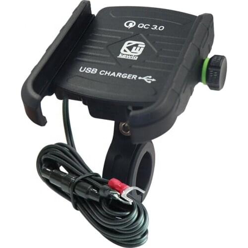 New design 360 rotation universal smart phone mount fast charge QC3.0 motorcycle bike phone holder