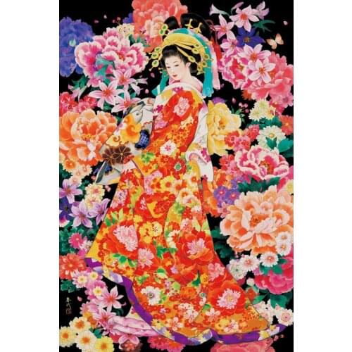 Japanese kimono ladies Needlework,sets Cross stitch Handmade 14CT Canvas DIY,Cross-stitch kits,For Embroidery Arts Home