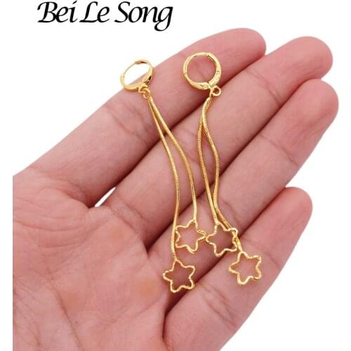 Earring jewelry hoop earrings tassel star pendants 24K gold color for women jewelry earing earings fashion earrings piercings