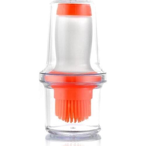 1pc Silicone Oil Bottle With Brush Barbecue Grill Oil Brushes Pastry Roast Heat Resisting Baking Brush With Lid Cocina Accesorio