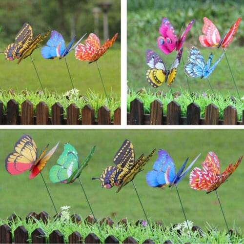 10Pcs 3D Butterflies Stakes Waterproof Double Layer Butterfly Garden Decorative Stake for Home Yard Lawn Party Vase Decoration
